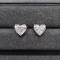 Heart Shaped Stud Earrings 1ct*2