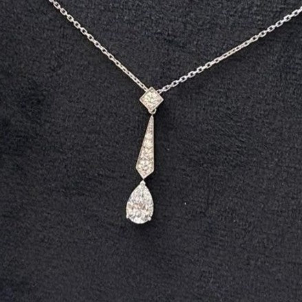 1.2ct Pear Shaped Lab Diamond Necklace